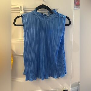 Zara Vibrant Blue Pleated Blouse